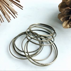 Vintage set of dozen gold bangles